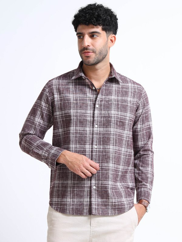 Men’s Checked Full Sleeve Shirt | Slim Fit Casual Cotton Shirt for Top Wear online India
