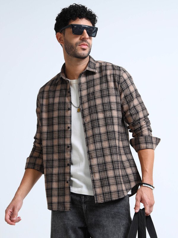 Men’s Plaid Casual Shirt | Full Sleeve | Button-Down | Regular Fit | Smart Casual Wear