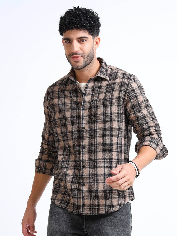 Men’s Plaid Casual Shirt | Full Sleeve | Button-Down | Regular Fit | Smart Casual Wear for Top Wear online India