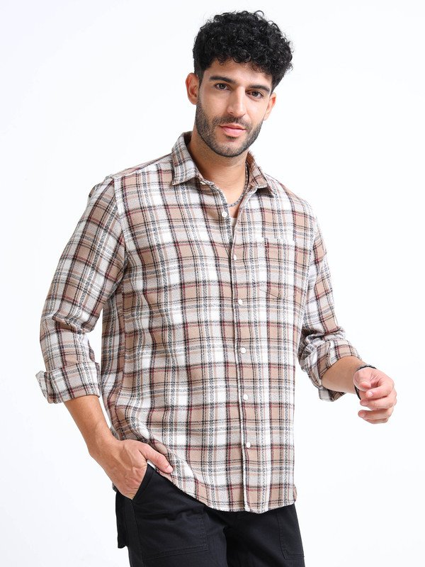 Men’s Plaid Casual Shirt | Full Sleeve | Button-Down | Regular Fit | Smart Casual Wear for Top Wear online India