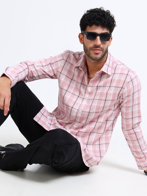 Men’s Plaid Casual Shirt | Full Sleeve | Button-Down | Regular Fit | Smart Casual Wear for Top Wear online India