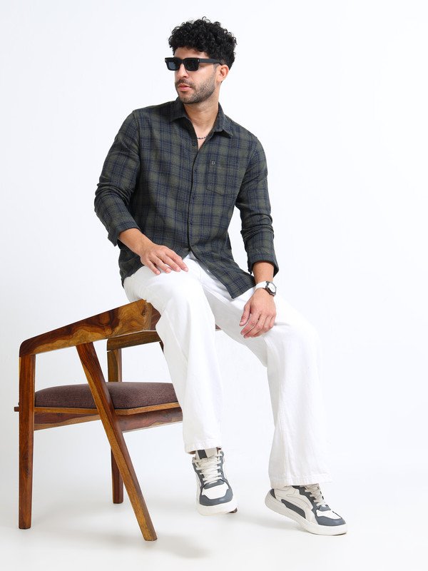 Men’s Plaid Casual Shirt | Full Sleeve | Button-Down | Regular Fit | Smart Casual Wear for Top Wear online India