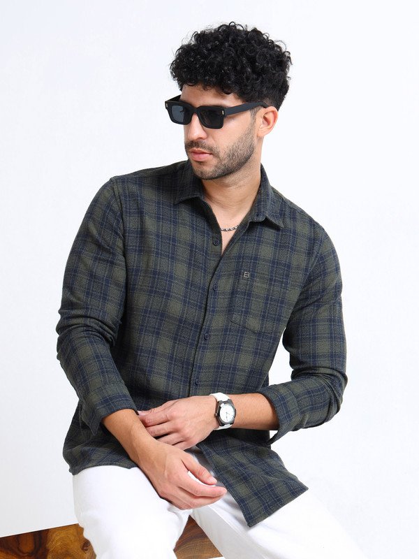 Men’s Plaid Casual Shirt | Full Sleeve | Button-Down | Regular Fit | Smart Casual Wear for Top Wear online India
