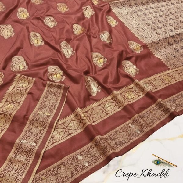 Elegant Copper Minakari Khaddi Silk Saree for Ethnic Wear online India