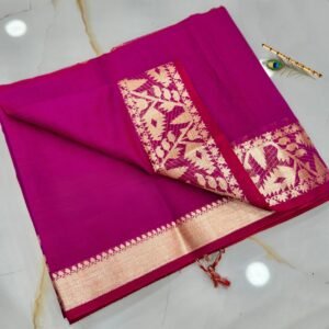 Handcrafted Luxury Black Pure Resham Muga Silk Saree with Antique Gold Zari Woven Border & Blouse Piece for Ethnic Wear online India