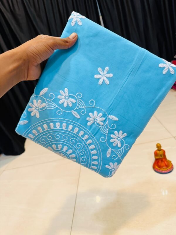 Elegant Baby Pink Handcrafted Lucknowi Katha Saree for Ethnic Wear online India