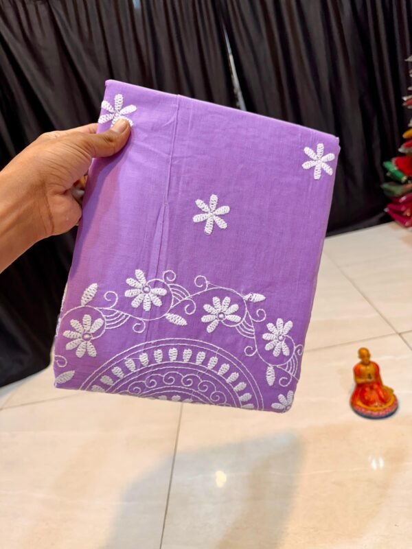 Elegant Baby Pink Handcrafted Lucknowi Katha Saree for Ethnic Wear online India