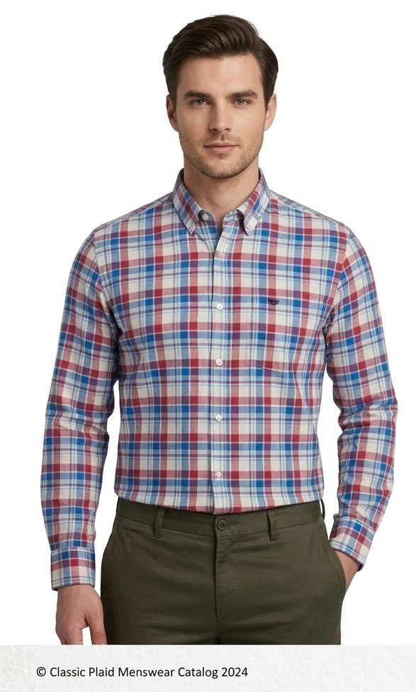 Men’s Multicolour Plaid Cotton Shirt