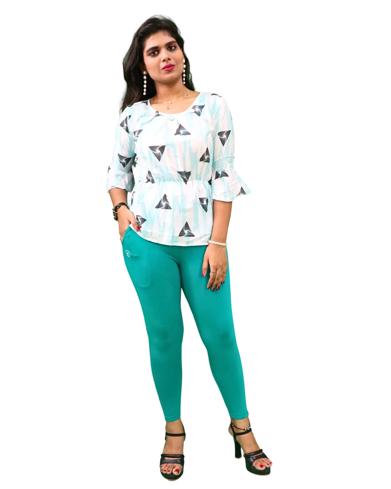Kimai’s Ankle Length Leggings with Pocket Bio Wash Fabric 2 for Women’s Clothing online India