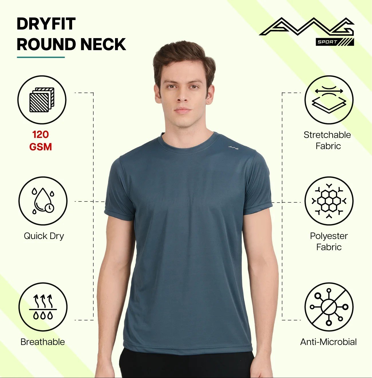 Men's DRY FIT ROUND NECK plain T Shirts