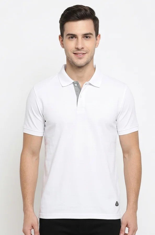 Men's White Collar t-shirt