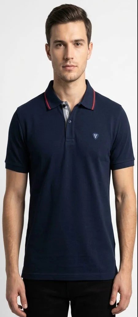 Men's Navy Blue Collar t-shirt