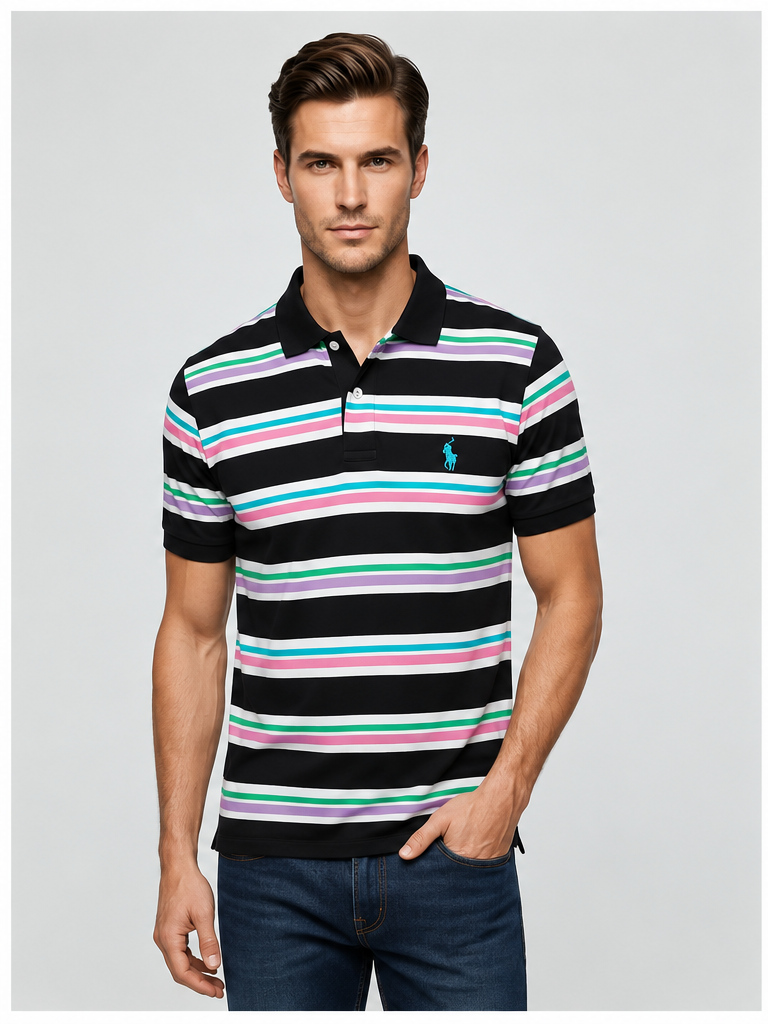 Mens half sleeves collar tshirt