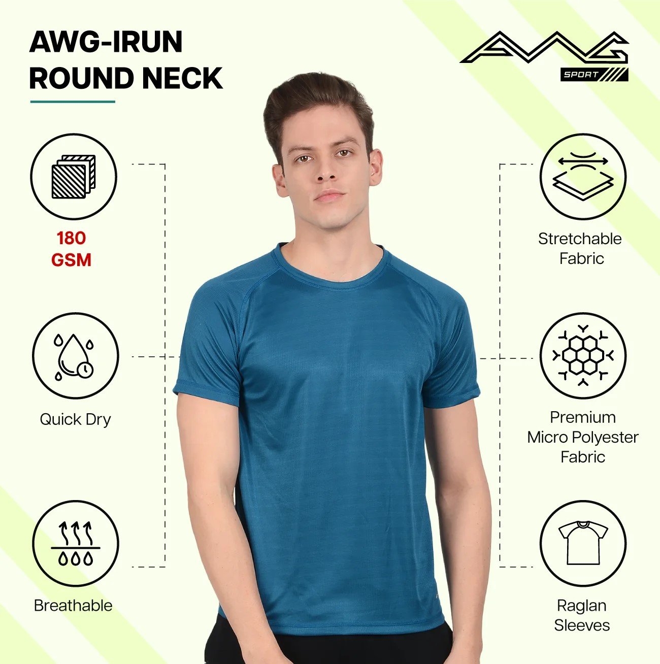 AWG-IRUN ROUND NECK DRY FIT T-Shirt