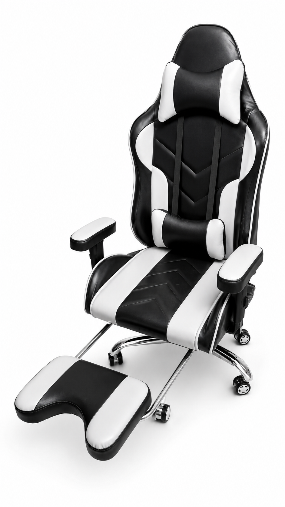 Premium Ergonomic Gaming & Office Chair with Retractable Footrest – Black & Grey for Chairs online India