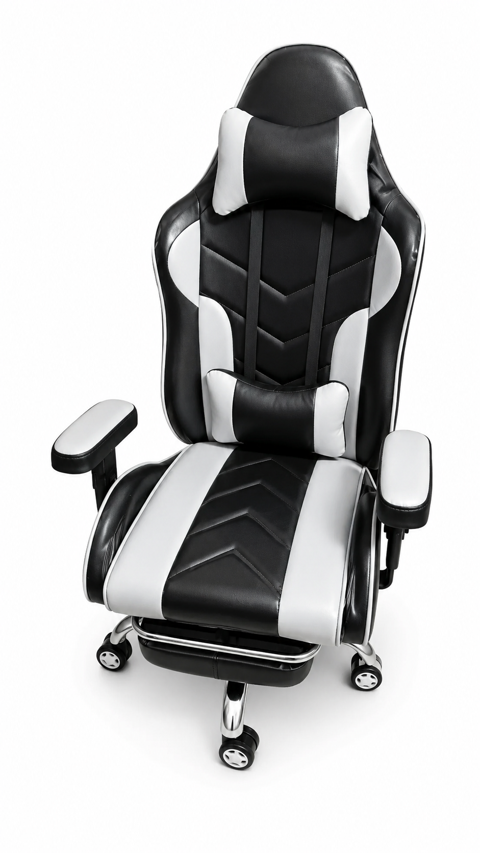 Premium Ergonomic Gaming & Office Chair with Retractable Footrest – Black & Grey for Chairs online India