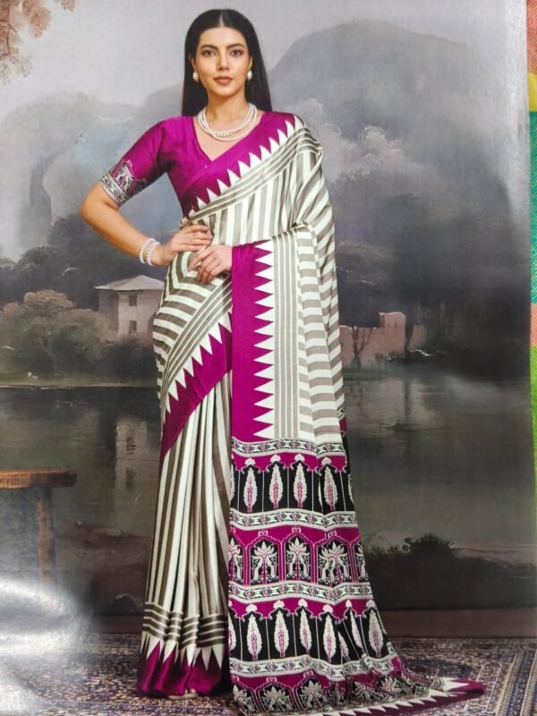 Elegant Pure Handcrafted Ajrakh Modal Silk Saree for Ethnic Wear online India