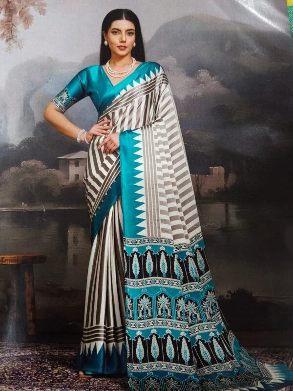 Elegant Pure Handcrafted Ajrakh Modal Silk Saree for Ethnic Wear online India