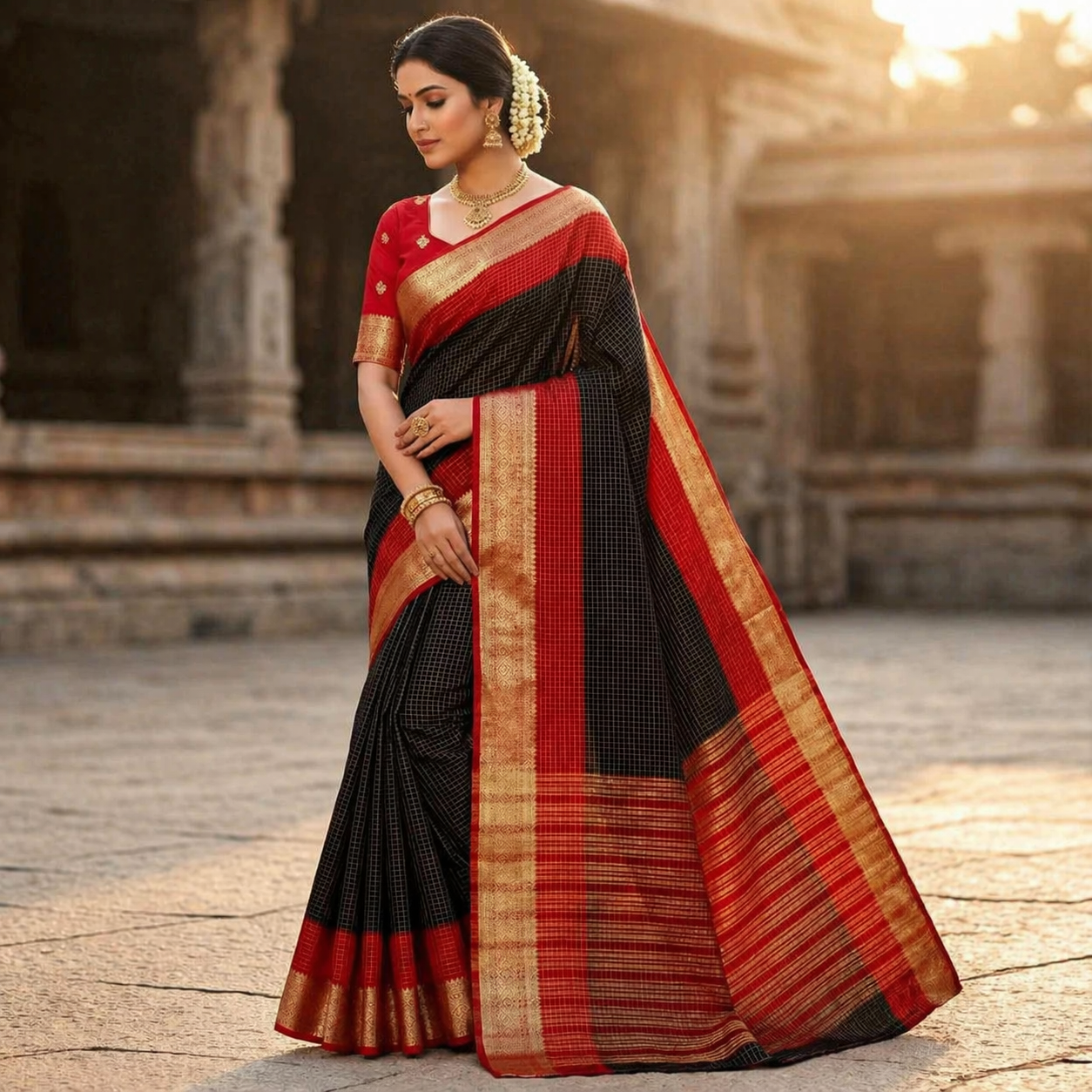 2D Mysore Silk Black