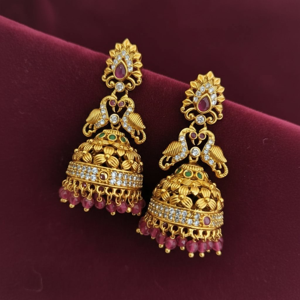 1 gram gold jhumka