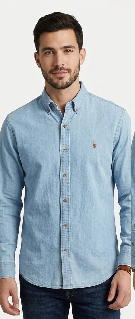 Men’s Light Blue Denim Casual Shirt