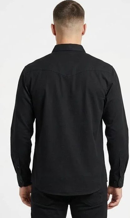 Men's Black Utility Pocket Casual Shirt – Full Sleeve Regular Fit