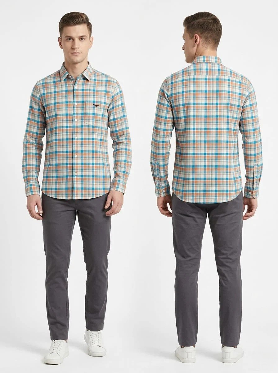 Men's Multi-Color Checkered Casual Shirt – Full Sleeve Regular Fit for Formal Wear online India