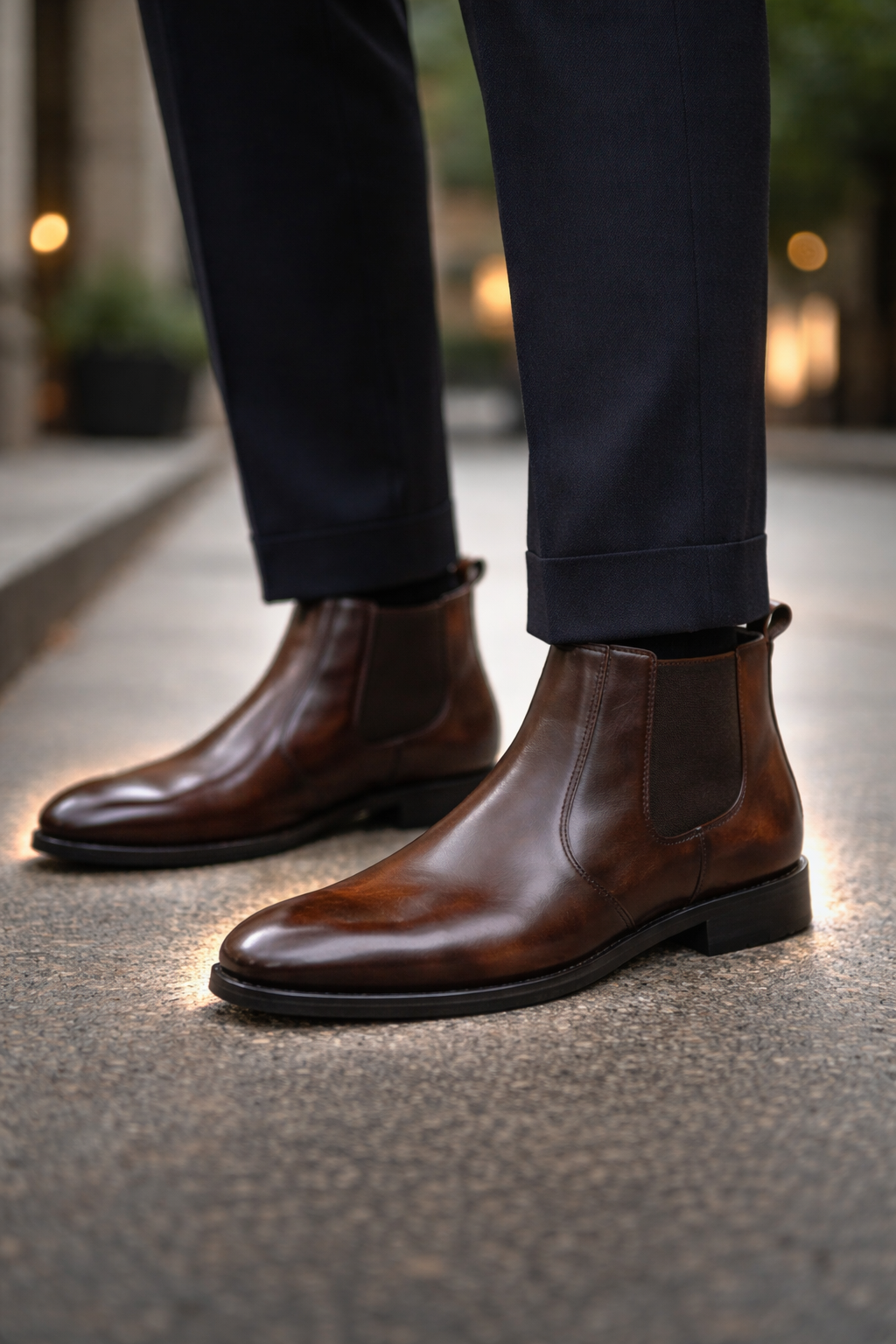 Men’s Dark Brown Leather Chelsea Boots | Classic Slip-On Formal Ankle Boots for Men